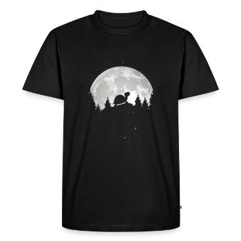 Turtle In Front of the Moon - Men's Premium Organic T-Shirt - black - Front - Nico (187cm)