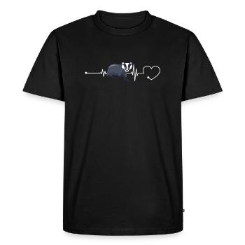 Les battements de coeur du blaireau - T-shirt Premium bio Homme - noir - Devant - Nico (187cm)