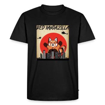 Red Pandazilla cadeau Panda Rouge - T-shirt Premium bio Homme - noir - Devant - Nico (187cm)