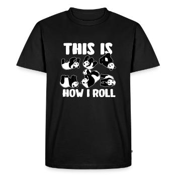 Panda cadeau - T-shirt Premium bio Homme - noir - Devant - Nico (187cm)