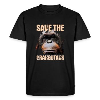 Protects the orangutans - Men's Premium Organic T-Shirt - black - Front - Nico (187cm)