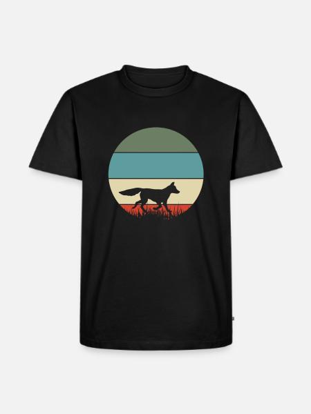 Fuchs - Männer Premium Bio T-Shirt - Schwarz