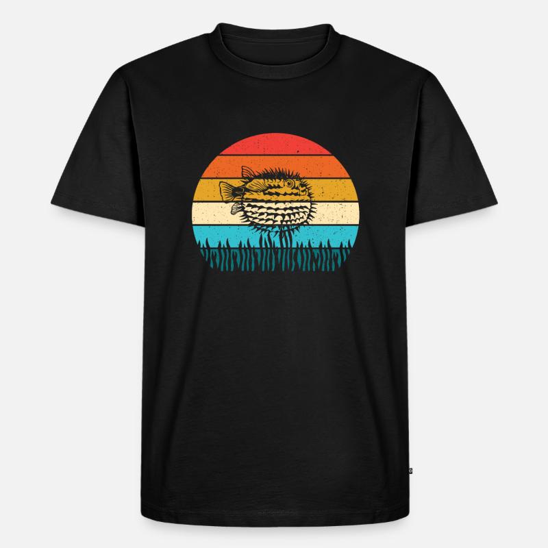 Kugelfisch - Männer Premium Bio T-Shirt - Schwarz