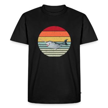 narwhal - Men's Premium Organic T-Shirt - black - Front - Nico (187cm)