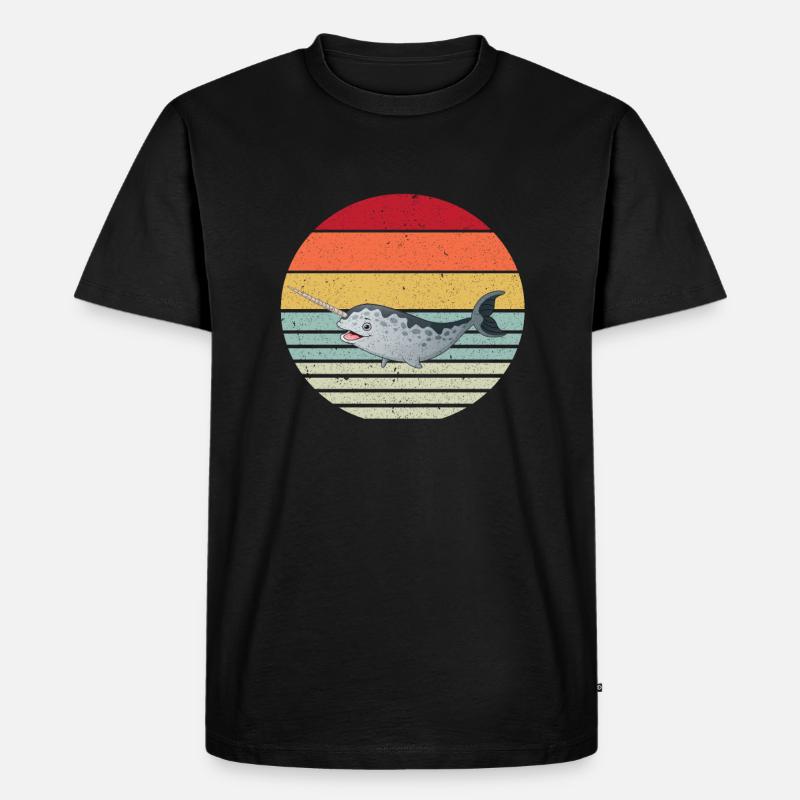Narwal - Männer Premium Bio T-Shirt - Schwarz