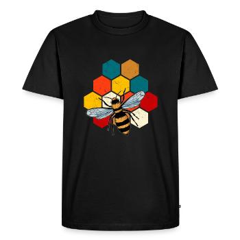 honeycomb - Men's Premium Organic T-Shirt - black - Front - Nico (187cm)