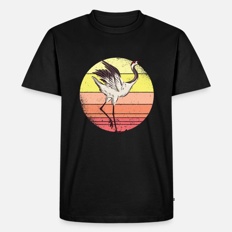 Kranich - Männer Premium Bio T-Shirt - Schwarz