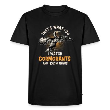 Cormorant Saying For Ornithologists - Men's Premium Organic T-Shirt - black - Front - Nico (187cm)