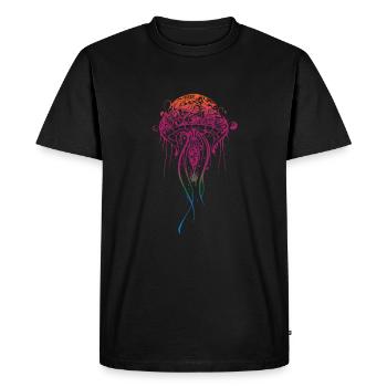 Méduse cadeau de feu - T-shirt Premium bio Homme - noir - Devant - Nico (187cm)