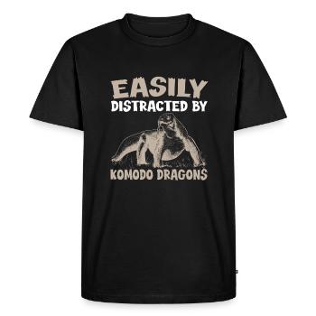 Komodowaran Lizard Lover - Men's Premium Organic T-Shirt - black - Front - Nico (187cm)