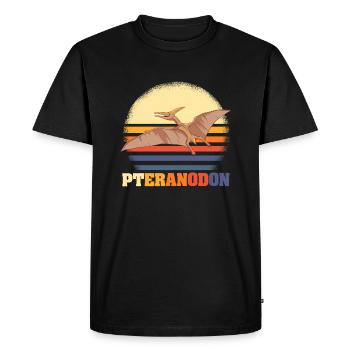 Pteranodon Retro Dinosaures - T-shirt Premium bio Homme - noir - Devant - Nico (187cm)
