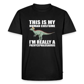Pachycephalosaurus Halloween Costume - Men's Premium Organic T-Shirt - black - Front - Nico (187cm)
