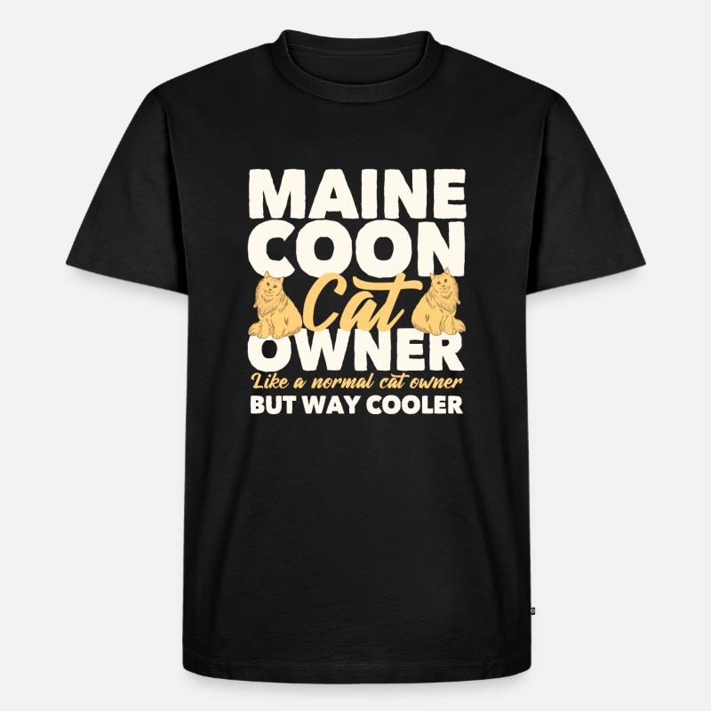 Maine Coon - Männer Premium Bio T-Shirt - Schwarz