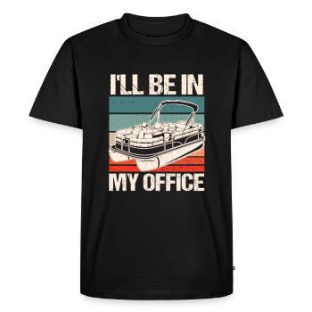 Pontoon Boat - Men's Premium Organic T-Shirt - black - Front - Nico (187cm)