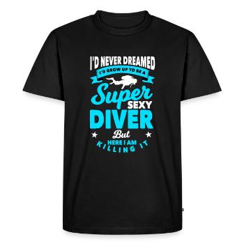 Diver - Men's Premium Organic T-Shirt - black - Front - Nico (187cm)