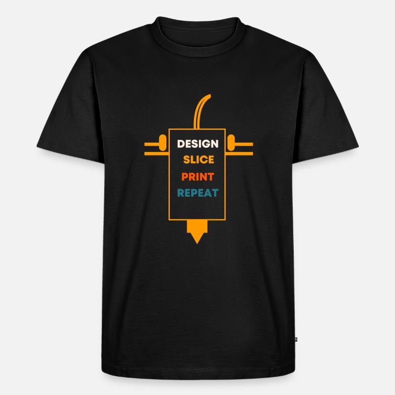 3D Druck - Männer Premium Bio T-Shirt - Schwarz