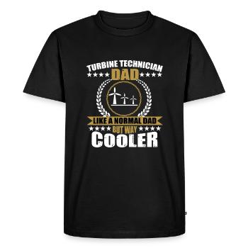 Technicien de turbine Papa - T-shirt Premium bio Homme - noir - Devant - Nico (187cm)