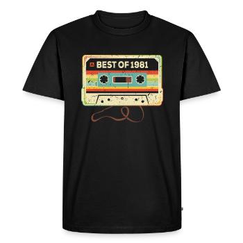Best of 1981 Mixtape 40. Geburtstag Kassette - Männer Premium Bio T-Shirt - Schwarz - Vorne - Nico (187cm)