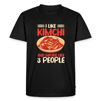 Funny Kimchi Lover Shirt - Men's Premium Organic T-Shirt - black - Front - Nico (187cm)