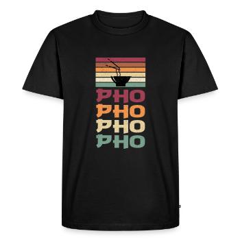Pho Soupe Retro Shirt - T-shirt Premium bio Homme - noir - Devant - Nico (187cm)