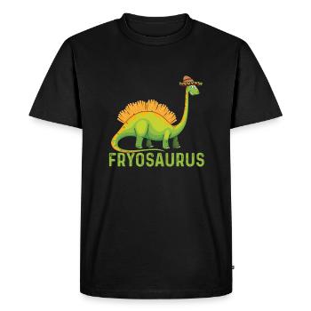 French Fries Dinosaur Gift - Men's Premium Organic T-Shirt - black - Front - Nico (187cm)