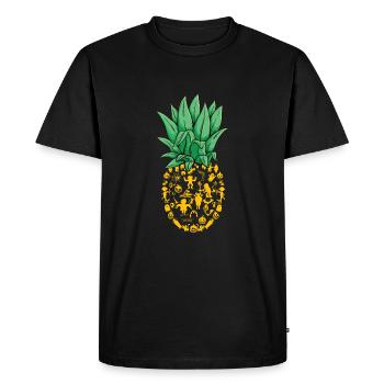 Pineapple - Men's Premium Organic T-Shirt - black - Front - Nico (187cm)