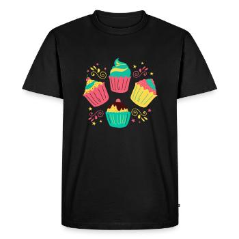 Cupcakes - T-shirt Premium bio Homme - noir - Devant - Nico (187cm)