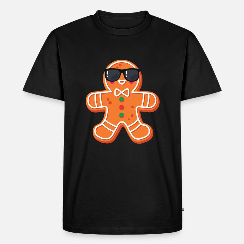 Lebkuchenmann - Männer Premium Bio T-Shirt - Schwarz