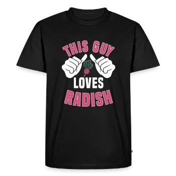 Amateurs de radis - T-shirt Premium bio Homme - noir - Devant - Nico (187cm)