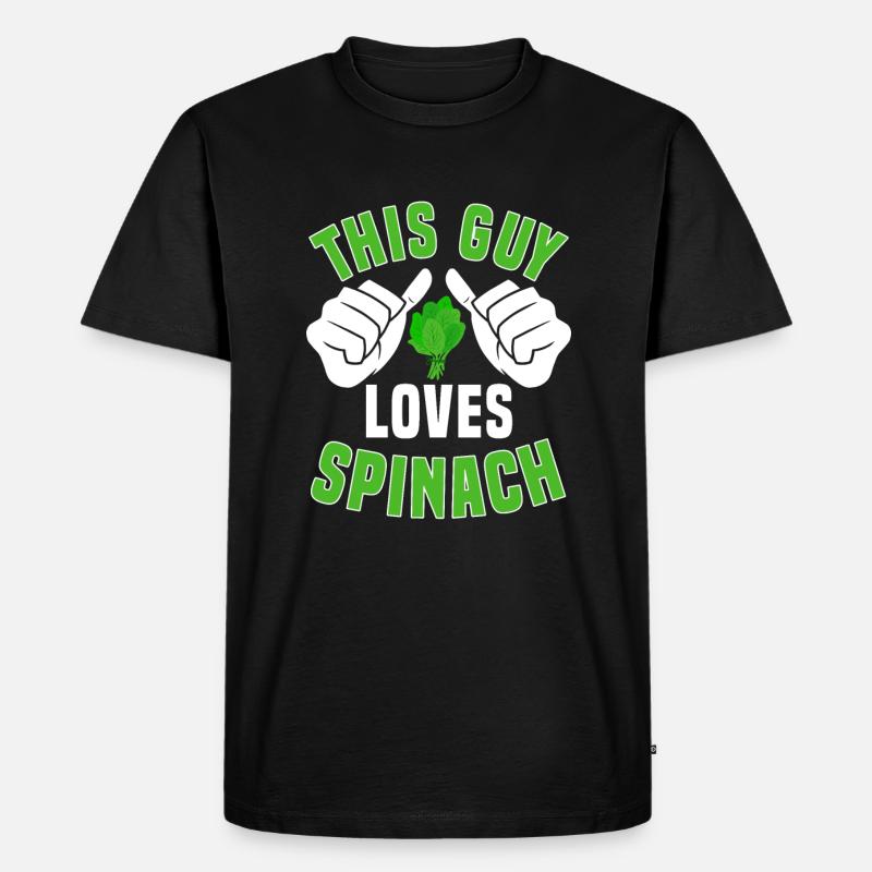 Spinat Liebhaber - Männer Premium Bio T-Shirt - Schwarz