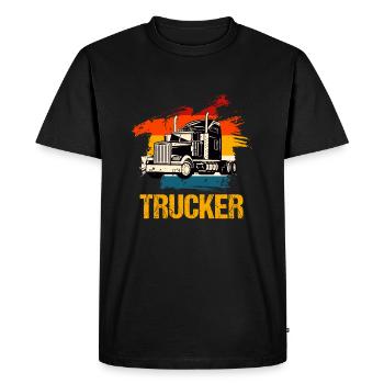 Trucker - Men's Premium Organic T-Shirt - black - Front - Nico (187cm)