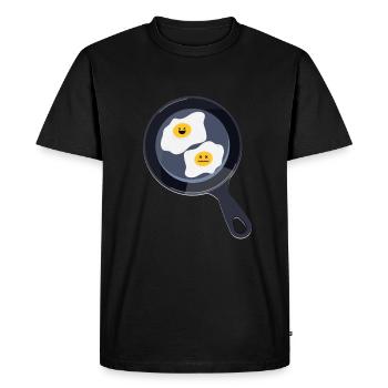 Œufs au plat - T-shirt Premium bio Homme - noir - Devant - Nico (187cm)
