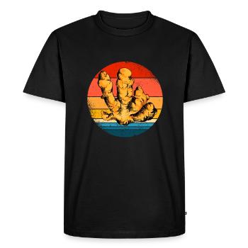 Gingembre - T-shirt Premium bio Homme - noir - Devant - Nico (187cm)