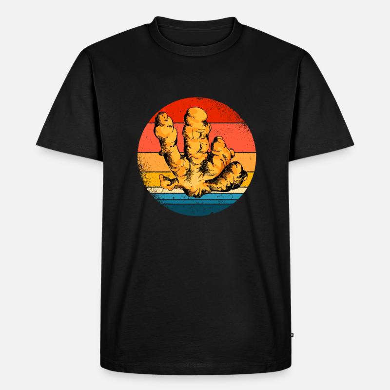 Ingwer - Männer Premium Bio T-Shirt - Schwarz
