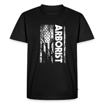 Arborist USA Flag - Men's Premium Organic T-Shirt - black - Front - Nico (187cm)