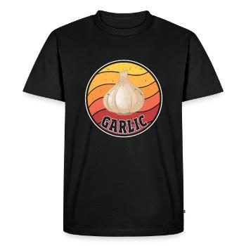 Garlic - Men's Premium Organic T-Shirt - black - Front - Nico (187cm)
