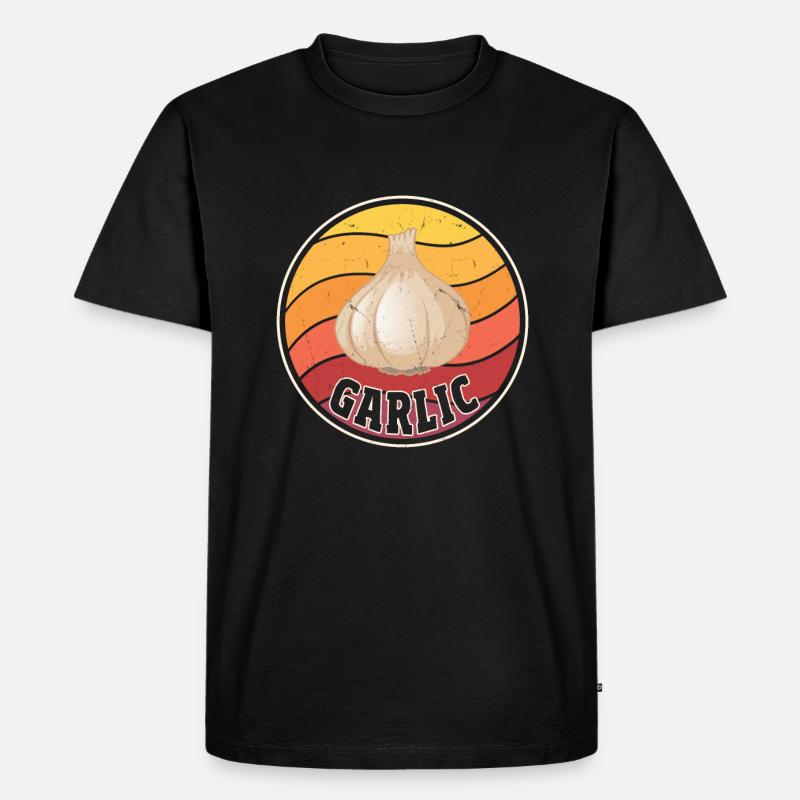 Knoblauch - Männer Premium Bio T-Shirt - Schwarz