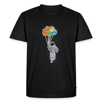 Astronaut - Men's Premium Organic T-Shirt - black - Front - Nico (187cm)