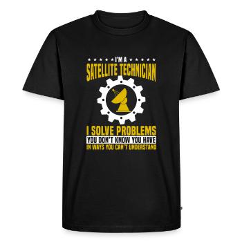 Technicien satellite - T-shirt Premium bio Homme - noir - Devant - Nico (187cm)