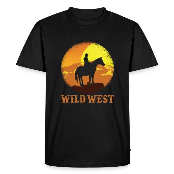 Cowboy du Far West - T-shirt Premium bio Homme - noir - Devant - Nico (187cm)
