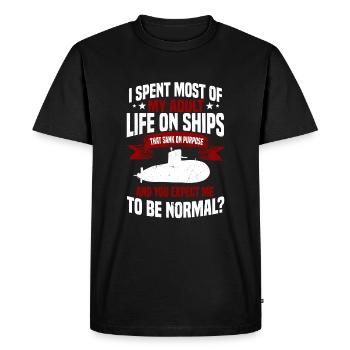 Funny submarine gift - Men's Premium Organic T-Shirt - black - Front - Nico (187cm)