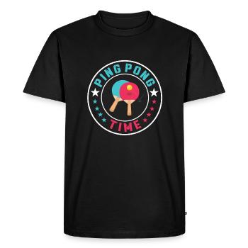 Ping Pong Time - Men's Premium Organic T-Shirt - black - Front - Nico (187cm)