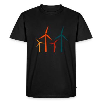 Énergie éolienne - T-shirt Premium bio Homme - noir - Devant - Nico (187cm)