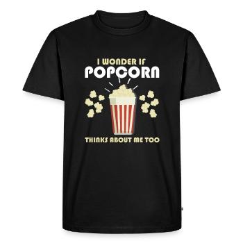 Popcorn Gift - Men's Premium Organic T-Shirt - black - Front - Nico (187cm)