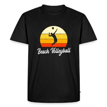 Beach-volley - T-shirt Premium bio Homme - noir - Devant - Nico (187cm)