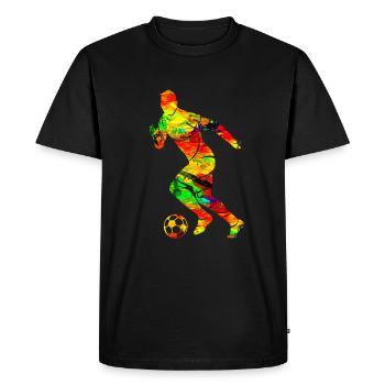 Footballeur - T-shirt Premium bio Homme - noir - Devant - Nico (187cm)