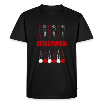 Backgammon - Men's Premium Organic T-Shirt - black - Front - Nico (187cm)