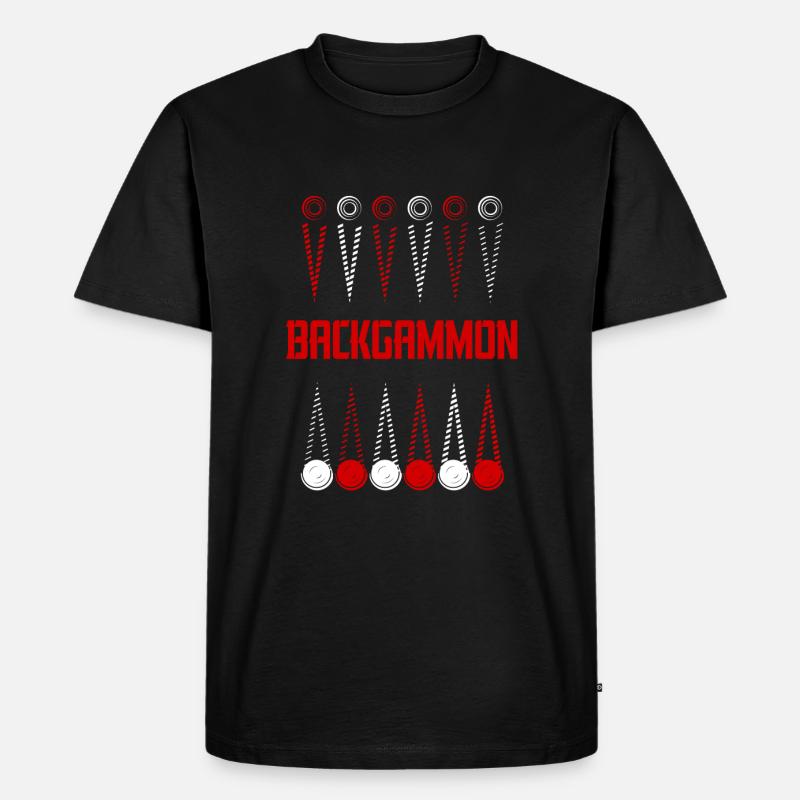 Backgammon - Männer Premium Bio T-Shirt - Schwarz