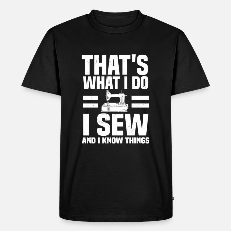 Nähen - Männer Premium Bio T-Shirt - Schwarz