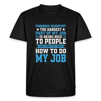 Forensic Scientist - Men's Premium Organic T-Shirt - black - Front - Nico (187cm)